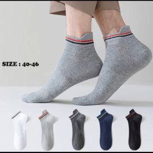 Kaus Kaki Katun Pendek Pria Big Size Casual Skateboard Ankle Quarter Crew Socks JCKK231