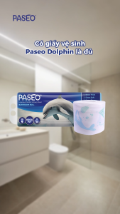 Thùng 10 Lốc 10 cuộn Giấy Vệ Sinh Paseo Dolphin Cao Cấp (4 Lớp) - Tan Nhanh Trong Nước