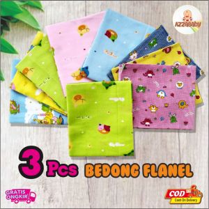 Bedong Bayi Baru Lahir Kotak Flanel Besar ukuran 90x110 Jumbo 3 Pcs