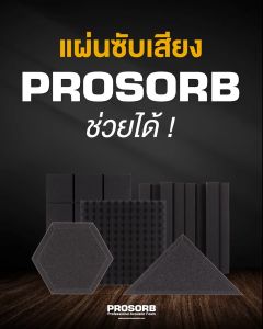 (สีน้ำเงิน 4 แผ่น/แพ๊ค) ฟองน้ำซับเสียง แผ่นซับเสียง Acoustic Foam FLAT ลายเรียบขอบเฉียง ลดเสียงก้องสะท้อน ปรับเสียงคมชัด มีใบรับรองมาตรฐาน Prosorb