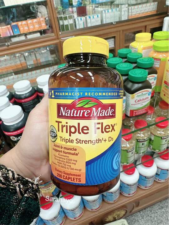 Nature Made Triple Flex Triple Strength + D3, 200 Caplets | Lazada.co.th