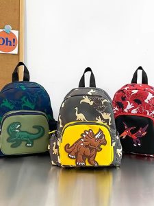[🚚จัดส่งจากกรุงเทพฯ] เด็กไดโนเสาร์คู่กระเป๋าเป้สะพายหลังความจุขนาดใหญ่เด็กซิปกระเป๋าเป้สะพายหลังสำหรับเด็กอายุ 3-12 ปี