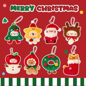 1/8 Pcs Christmas Plush Pendant Versatile Bag Keychain Decorative Pendant Cute Small Ornament