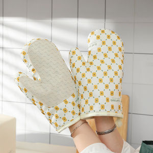 Silicone Oven Mitts Heat Resistant Non-Slip Kitchen Mittens Oven Gloves with Soft Cotton Lining Pot Holders Cooking Gloves Cookery Gloves - Lazada