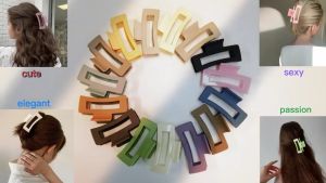 Hairclip Women Korean Style Elegant Hair Claw Matte Color Hairpins Hair Clamps Fashion Hair Accessories for Girls Kids Thick Hair All Hairstyles Hair Care Personal Beauty Hygiene Kit