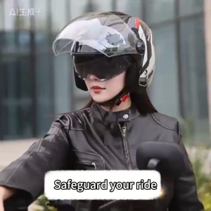 Anak Abs Material Breathable Dual Visor Open Face Helmet For Motorcycle With Spoiler Icc Sticker For Women Men