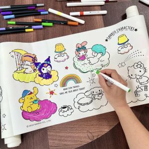 Kawaii Cartoon Girl DIY Drawing Toy Large Scroll Paper Age 3-5-6 Kids Handcraft Art Drawing Educational Play Learning Tool