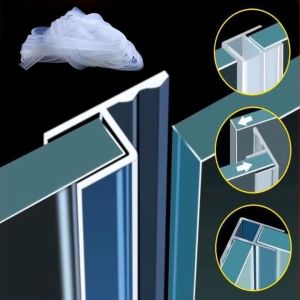 H Shape glass door sealing strips Silicone Bath Shower Weather Strips Draft Stopper 2M Seal Strip