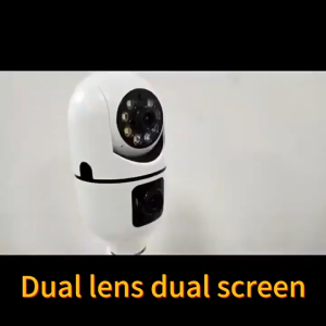 V380 Pro Dual Lens CCTV Camera To Cellphone Bulb Camera HD 8MP PTZ Controls  Auto Tracking Indoor and Outdoor Waterproof 360 Rotation Night Vision With Two Way Audio and Speaker ip Security Cameras Full HD Night Vision Human Detection Smart CCTV Camera
