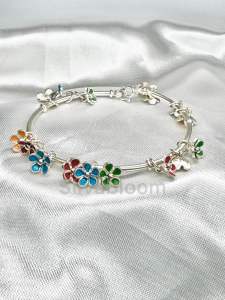 กำไลเงินแท้ 99.99% กำไลดอกไม้