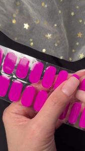 16/20Strips Rose Red Semi-Cured Gel Nail Decals UV/Led Lamp Gel Polish Sticker Adhesive Sliders Long Lasting Cover Nail Wraps