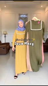 TERLARIS SOVNA / SOVA MAXY Gamis Bestseller Nyaman Dipakai Bisa COD by Mumu Fashion Solo