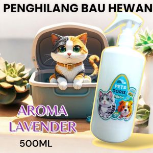 DORIS 500 LAVENDER PENGHILANG BAU KOTORAN HEWAN LITTERBOX KUCING ALAMI ANTI VIRUS JAMUR BAKTERI TERLARIS GRATIS ANJING KELINCI MUNTAH PUP PIP SPRAYING