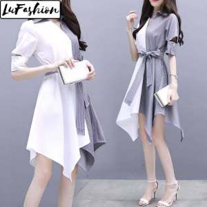 Women Dress Korean Style Irregular Stitching Dress