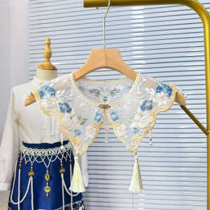 New Chinese Style Embroidered Shawl Ming Dynasty Style Horse Tail Skirt Cloud Shoulder Hanfu Qipao Style Photography Graduation Gown