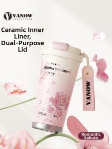 Vanow | Sakura Pattern Ceramic Lining Thermal Cup