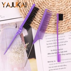 3 Cạnh Tóc Bàn Chải Đuôi Chuột Lược Ba Hàng Lông Tạo Kiểu Lược Tách Lược & Tô Màu Salon Chuyên Nghiệp Dụng Cụ
