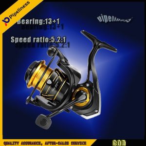 รอกสปินนิ่งอัตราส่วนความเร็วสูง5.2: 1ถ้วยสายตื้น Micro Spinning Reel ถ้วยลวดโลหะแบริ่งโลหะผสมสังกะสี