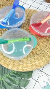 Mangkok Set Bayi Anti Tumpah Sensor Panas Tempat Makan Bayi Silicon Mangkok Anti Slip Alat Makan Bayi FREE Sendok Murah PST