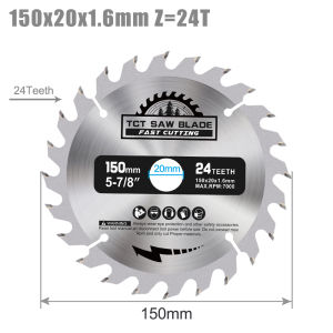 XCAN 1PC 150mm TCT Circular Saw Blade 16/24/30T Carbide Saw Blade Bore 20mm Woodworking Cutting Disc Cutting Tools