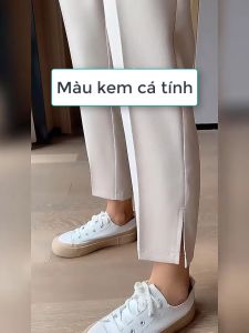 Quần tây baggy nữ lưng cao thun sau xẻ gấu hiện đại cá tính - 232