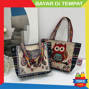 New Tas ToteBag Wanita FAshion Retro Korea Dengan Resleting Tas Bahu Kanvas BAG01