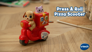 VTech Press & Roll Pizza Scooter With Puppy & Kitty