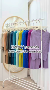 ยาว 31.5 นิ้ว 2MUAY รุ่น GM6585 กางเกงอัดพลีท STRAIGHT LEG PLEATED PANTS 15 สี FREE SIZE