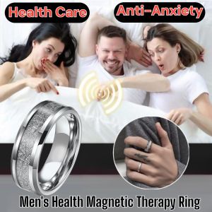 Mens Ring Titanium Steel Health Care Anti-Anxiety Ring Men Women Couple Ring Accessories Gifts