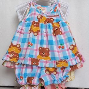 Đồ bộ tole lanh bé gái C2H03 quần áo trẻ em sơ sinh áo sát nách bé gái quần áo trẻ em dưới 3 tuổi đồ bộ mặc nhà giá rẻ thoáng mát