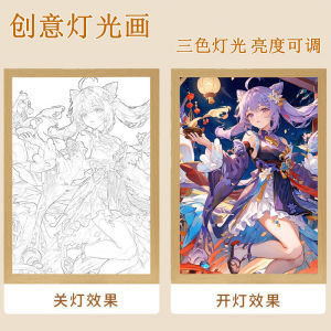 ที่ติดไฟตกแต่งกระจกที่ตกแต่งด้วยการวาดภาพที่สวยงามของนักแสดงการ์ตูนญี่ปุ่น อุปกรณ์สำหรับเพื่อนที่อบอุ่นและสวยงามสำหรับวันเกิด