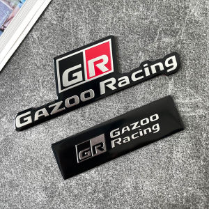 Toyota Car Aluminum Metal Sticker GR GAZOO Racing Sport Logo Body Sticker GR Alloy Emblem Modified Window Rear Trunk Rearview Mirror Bumper Waterproof Decal Badges Car Accessories