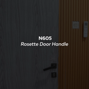NOBLEZA Rosette Kunci Pisah Handle Gagang Pintu Black Matte Satin Black Nikel N215
