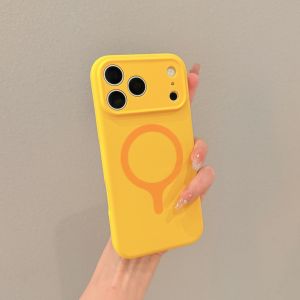 Ốp Lưng Điện Thoại Silicone Chất Lỏng Màu Cam Từ Tính Chống Sốc Sang Trọng