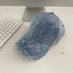 หมวกเบสบอลทรงปากเป็ดแบบขาดๆ สไตล์วัยรุ่น หมวกฤดูใบไม้ผลิและฤดูร้อนสำหรับผู้หญิง หมวกฤดูใบไม้ร่วงและฤดูหนาวแบบลำลอง