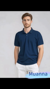 Mens POLO shirt casual tops lapel solid color mens white T-shirt polo shirt large size short-sleeved T-shirt