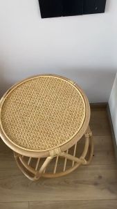 Rattan Round Table Desk Coffee Mini Single Round Tea Meja Luar Rotan Bulat Kecil Cafe Outdoor Dinner Bamboo Kaca 小型圆桌
