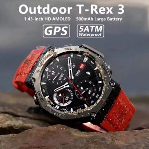 2025 New T-REX3 GPS Outdoor Military Men Smart Watch 10ATM Waterproof 500mAh Battery 170+sport Mode AMOLED HD Watches