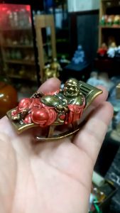 Tượng Phật di lặc an nhiên bằng đồng vàng  mini đẹp.