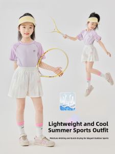 Moonkids Girls Quick Dry Shorts Set Summer Tennis Badminton Sports Training Clothes 2pcs Sporty Style Childrens Outfit