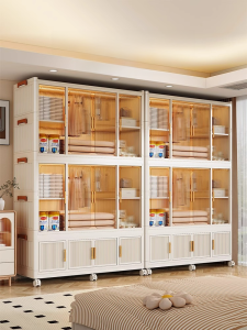 90-120cm Foldable Adult Wardrobe Adult Wardrobe Toy Snack Clothes Locker Quilt Storage Cabinets