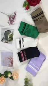 Vớ Tất thể thao cotton cổ cao chữ MOTION 5 màu chất mềm mịn dày dặn
