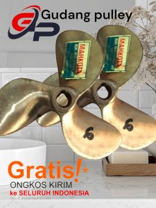 besi kuningan asli>>> kipas perahu baling perahu no 6 as 19mm / D3 x 6 as 3/4mm