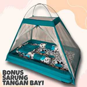 Kasur Bayi Kelambu Lengkap Bonus Sarung Tangan Bayi dan Tas Kasur Mika - Bahan Busa Super HDP, Bantal Guling Silikon, Ketebalan 8cm (Lebih Tebal) - 90cm x 60cm - Ready Stock (GAMBAR SESUAI)