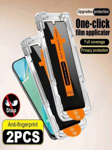 2Pcs Anti Peeping One Click Dust-Free Screen Protector Tempered Glass Compatible With IPhone 17 Air 16 Pro Max 15 14 13 12 11 X