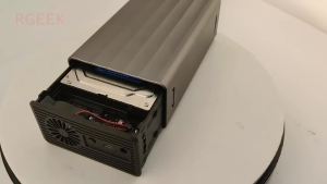 RGEEK External Hard Drive Enclosure Dual Bay Case for 2.5/3.5 Inch HDD SSD Docking Station Array With RAID Function for PC