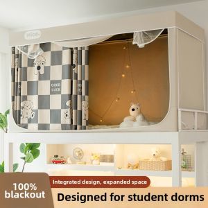 Light Blocking and Mosquito Protection Bed Curtain With Stand for Dormitory Single Beds