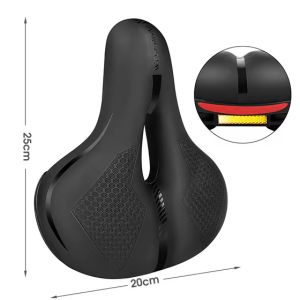 West Biking | WEST BIKING Thicken Bike Saddle Comfortable Cycling Reflective Strap Warning Bike Seat Soft Shock Absorption MTB Bicycle Saddle