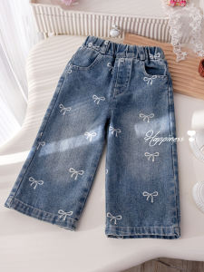 BOW RIBBON Casual Korean Style Denim Pants