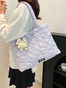 Túi Tote Bánh Bông Cỡ Lớn Mùa Xuân 2025 Túi Đeo Vai Đơn Cho Nữ Túi Mua Sắm Mềm Mại Có Túi Lót Chất Liệu Polyester